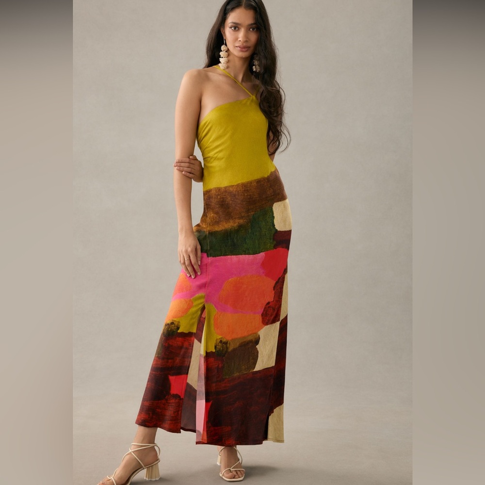 Brushstroke slip dress